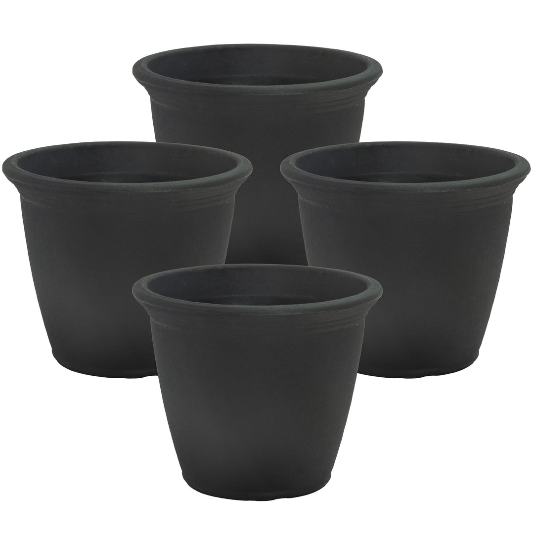 Anjelica Polyresin Large Round Outdoor Planter