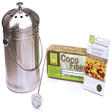 Compost Wizard Essentials Kit - Stainless - GreenLivingSupply-Store