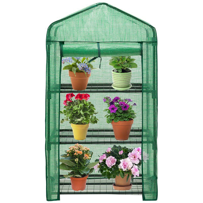 3 Tier Portable Rolling Greenhouse with Opaque Cover