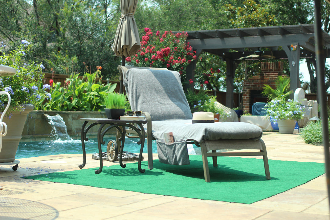 100% Premium Turkish Cotton Chaise Lounge Cover with Pockets - GreenLivingSupply-Store
