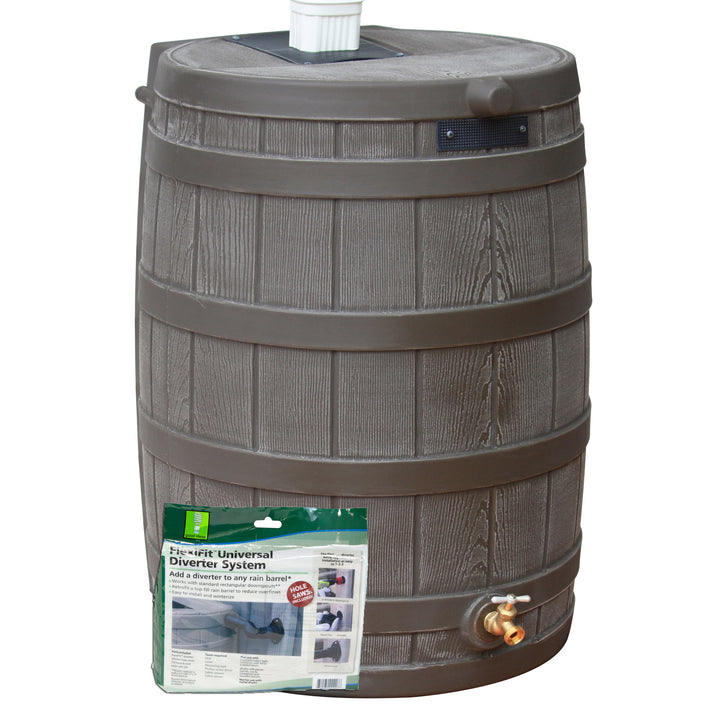 Rain Wizard 50 Gallon Rain Barrel with Diverter Kit Included