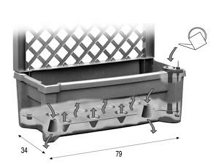 Calypso Planter with Trellis and Water Reservoir