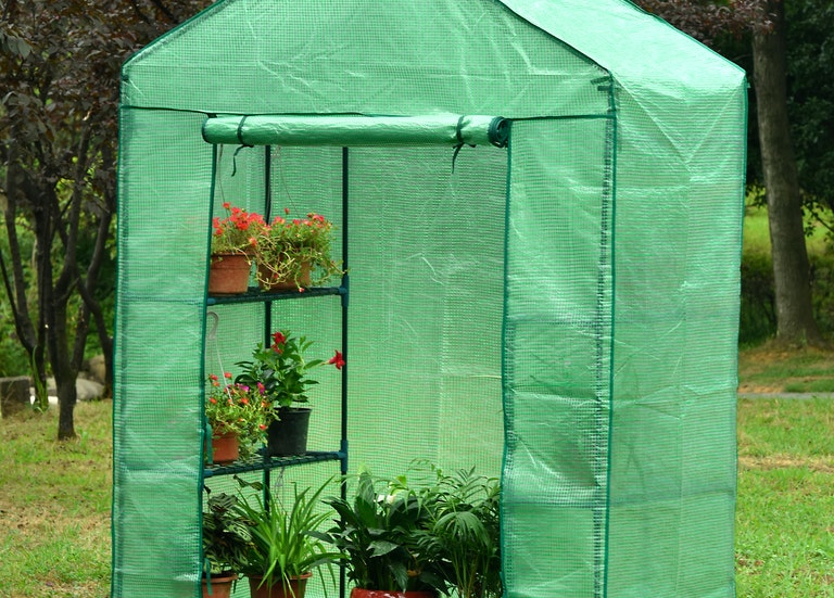 Medium Portable Walk In Greenhouse with Heavy Duty Opaque Cover