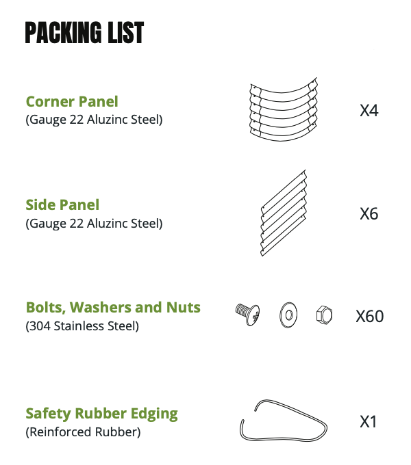 17" Tall 6 In 1 Modular Metal Raised Garden Bed Kit - GreenLivingSupply-Store